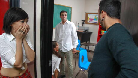 Gracile american teen Karina White in sexy lingery drilled in her sissy after hot cock suck 