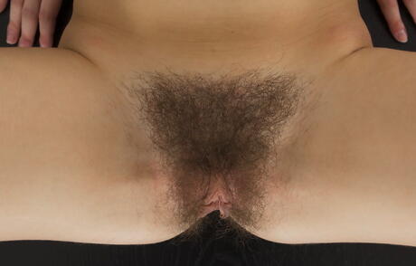 Excellent dark-haired babe Anissa in fancy skirt shows tiny tits and spreads her legs 